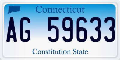 CT license plate AG59633