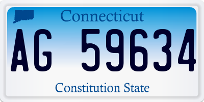 CT license plate AG59634