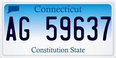 CT license plate AG59637