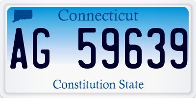 CT license plate AG59639