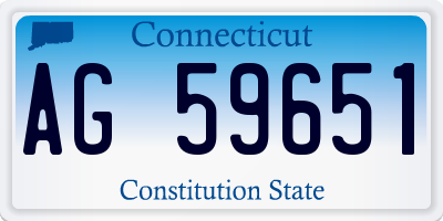 CT license plate AG59651