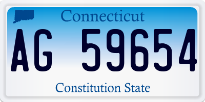 CT license plate AG59654