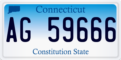 CT license plate AG59666