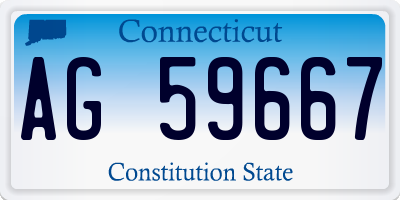 CT license plate AG59667