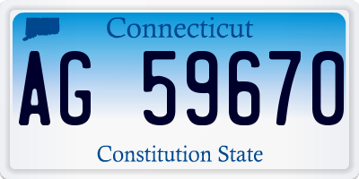 CT license plate AG59670