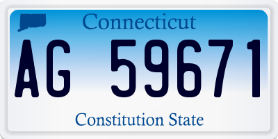 CT license plate AG59671