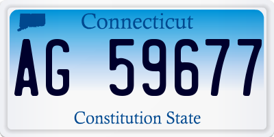 CT license plate AG59677