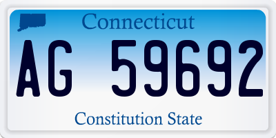 CT license plate AG59692