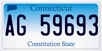 CT license plate AG59693