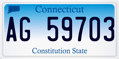 CT license plate AG59703