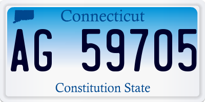 CT license plate AG59705