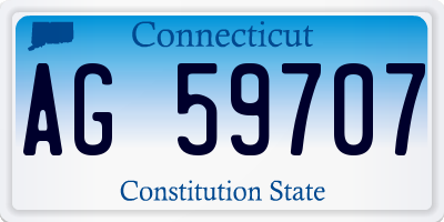 CT license plate AG59707