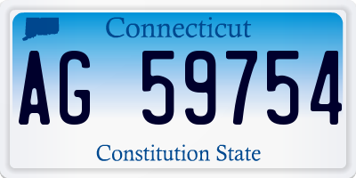 CT license plate AG59754