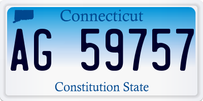 CT license plate AG59757