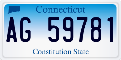 CT license plate AG59781
