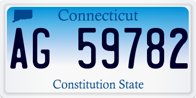 CT license plate AG59782