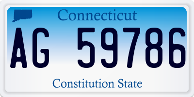 CT license plate AG59786