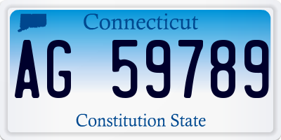 CT license plate AG59789