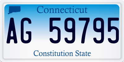 CT license plate AG59795