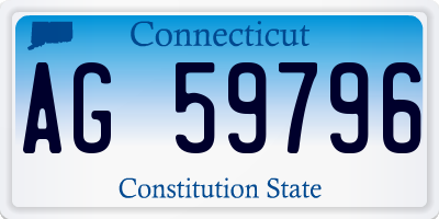 CT license plate AG59796