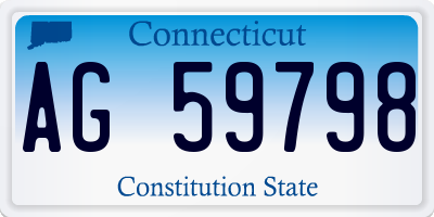 CT license plate AG59798