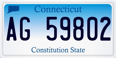 CT license plate AG59802