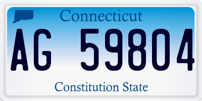 CT license plate AG59804