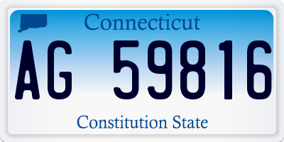 CT license plate AG59816