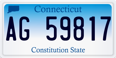 CT license plate AG59817
