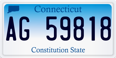 CT license plate AG59818