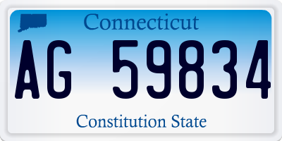 CT license plate AG59834