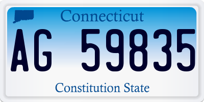 CT license plate AG59835
