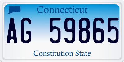 CT license plate AG59865