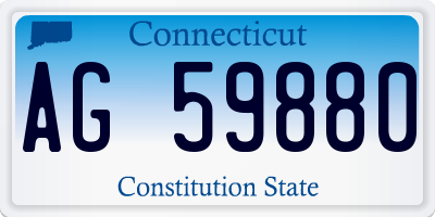 CT license plate AG59880