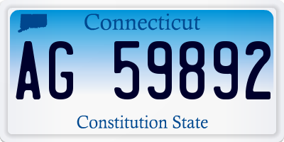 CT license plate AG59892