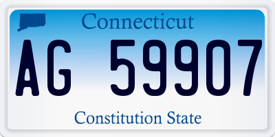 CT license plate AG59907