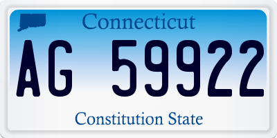 CT license plate AG59922
