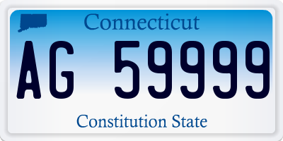 CT license plate AG59999
