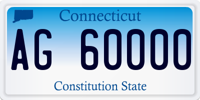 CT license plate AG60000