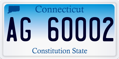 CT license plate AG60002