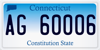 CT license plate AG60006
