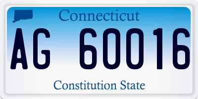 CT license plate AG60016