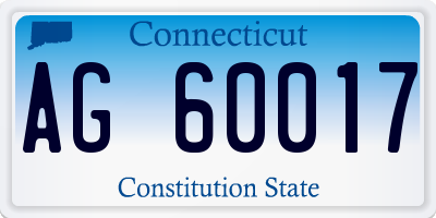 CT license plate AG60017