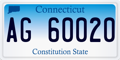 CT license plate AG60020