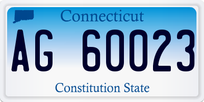 CT license plate AG60023