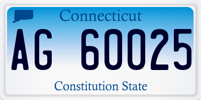 CT license plate AG60025