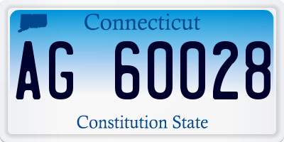 CT license plate AG60028