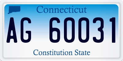 CT license plate AG60031