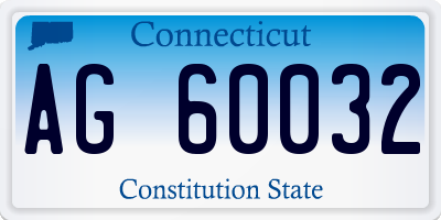CT license plate AG60032