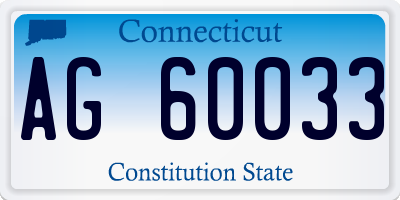 CT license plate AG60033